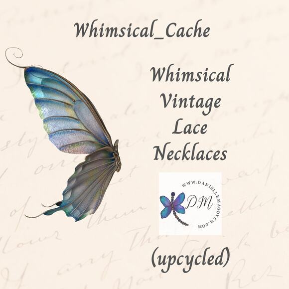 Cream Vintage Lace Choker Artisan Necklace Romantic Purple Gold Heart Adjustable - Picture 7 of 10